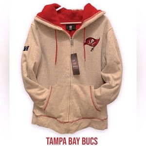 NWT 🏈NFL🏈TAMPA BAY BUCCANEERS WOMEN’S ZIP-UP FLEECE HOODED JACKET *RARE*